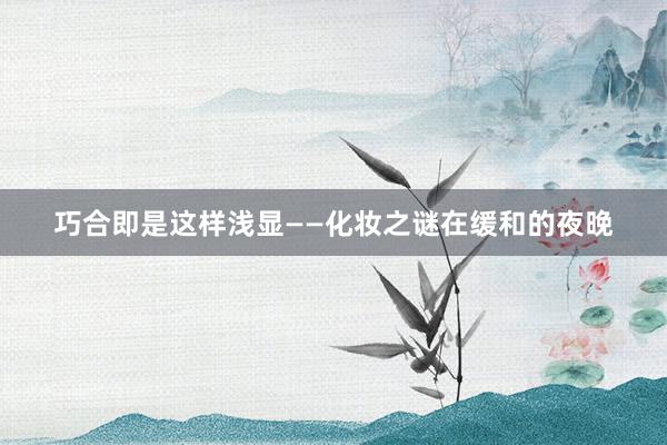 巧合即是这样浅显——化妆之谜在缓和的夜晚